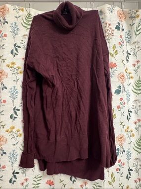 twik Burgundy Turtleneck Longline Sweater